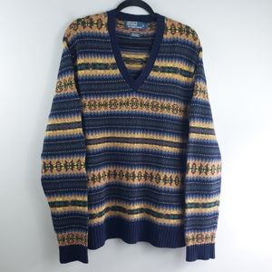 Polo Ralph Lauren Vintage Fair Isle V-Neck Sweater